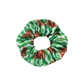 Chouchou de Noël avec lignes ondulées vertes et motifs festifs de sapins rouges - Style 6# (Arbre à Vagues Vertes)