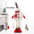 Figurine bonhomme de neige de Noël avec jambes rétractables et accessoires rouges, 60-100cm - Grand bonhomme de neige télescopique avec chapeau de gentleman