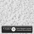 Perline di vetro bianco 4mm con finitura laccata per creazione di gioielli fai-da-te - US 11 / 100g (circa 1500 pz)