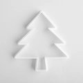 Cortador de galletas de plástico blanco con forma de árbol de Navidad para repostería - W085 Árbol de Navidad Grande