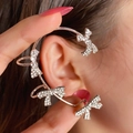 Ear cuff in oro rosa con fiocchi a farfalla e strass per orecchie senza buco - 23# Fiocco oro rosa - Orecchio destro