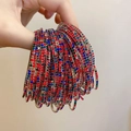 Bracciali elastici impilabili con strass multicolore e montature in cristallo - Bracciale Elastico Singolo / Rosso