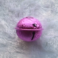Pink purple frosted 4cm star cutout metal bell charm for DIY crafts and pet collars - Purple