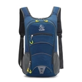 Mochila outdoor azul oscuro con tiras reflectantes y tiradores de cremallera amarillos - 20-35L / Azul oscuro