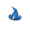 Fermaglio cappello da strega blu con paillettes e stelle dorate per Halloween - Taglia unica / Blu