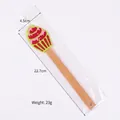 Spatola in silicone a forma di cupcake con manico in faggio, lunghezza 22,7cm per dolci - Cupcake