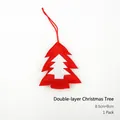 Red and white double-layered felt Christmas tree pendant ornament, 8.5x8cm decoration - Double-layer Christmas Tree