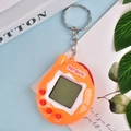 Mini orange virtual pet game keychain with red buttons and white screen frame - Retro/Orange