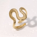 Gold Irregular Wave Polished Style (JR412-G7)