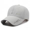 Light grey quick-dry baseball cap featuring 3D embossed FARD letter logo for outdoor sports - Adjustable / Light Gray