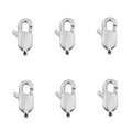 Set of six silver stainless steel lobster clasps for DIY jewelry making and bracelet repairs - Lobster Clasps with Swivel 7x13mm (1pc/Bag) / Steel