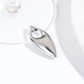 Macro view of polished silver teardrop pendant for DIY jewelry making accessories - Silver Teardrop