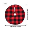 Classic red and black buffalo plaid Christmas tree skirt with ribbon ties, 15-inch diameter - N2-20 Red & Black Plaid