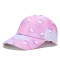 Mädchen Baseballkappe mit pink-violettem Farbverlauf und Einhorn- sowie Regenbogenprint - Stern Regenbogen Einhorn - Rosarot
