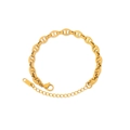 Detail of 18K gold-plated anchor chain bracelet with lobster clasp and extender - Gold Color 8mm Bracelet
