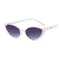 Chic cat eye sunglasses with white frame, purple gradient lenses and gold accents - Cat Eye / White Frame Gray Lens