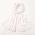 Elegant pale pink bubble satin headscarf with soft texture and refined stitched edges - Pure White