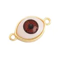 Turkish Eye jewelry charm with red eye detail and gold frame for DIY bracelets - Dark Red L371964-Dark Red