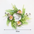 Detailed view of pink floral wreath dimensions with 11cm inner and 32cm outer diameter - Pink Artificial Flower Wreath