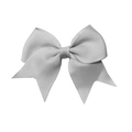 Silver grey grosgrain ribbon swallowtail bow hair clip for girls with fine ribbed texture - Gray
