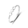 925 silver ring featuring three stars with shimmering stones on a bright white background - Platinum-FDJZ-180
