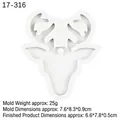 Translucent elk deer head silicone mold for DIY aroma gypsum and resin keychain crafts - Style 1 Reindeer Head / Gray