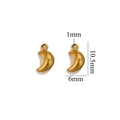 Polished 18K gold crescent moon charm with 10.5mm height for DIY jewelry making - Gold Moon