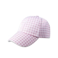Dettaglio del cappellino da baseball a quadretti rosa e bianchi con visiera curva classica - Regolabile / Rosa a Quadri