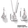 Parametri dettagliati delle dimensioni per set gioielli in argento con zirconi cubici - Argento/Bianco