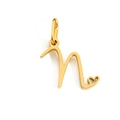 Rose gold letter N pendant in stainless steel with hollow heart detail design - Letter N / 10mm Height (Without Loop) / Gold