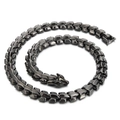Collar punk gris oscuro de escamas de dragón con cierre detallado de cabeza de dragón - Color gunmetal