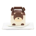 European style brown bear paper gift box with handle for cookies and candy packaging - Bear