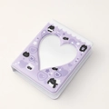 Purple heart-shaped window photocard album with cute cartoon cat and star patterns - Purple Black Cat