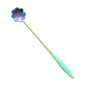 Rainbow flower shaped stainless steel long handle mixing spoon on white background - Cosmos Spoon / Iridescent