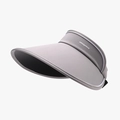 Light gray wide brim sun visor with white trim and breathable UV protection fabric - 23H047 Gray/White Edging