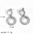 Zilveren druppeloorbellen afmetingen met 31,5 mm hoogte en 18,5 mm breedte in detail - Zilver (TE60457-S)