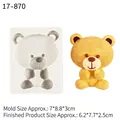 Stampo in silicone orsetto per torte mousse e gesso con trama di pelliccia dettagliata - 17-870 / Grigio