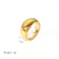 Polierter 18K vergoldeter Dome-Ring, 10,2 mm breit, minimalistisches Edelstahldesign - Goldkuppel Breiter Band Stil (YYR023164-7)