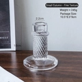 Portacandele in vetro trasparente vintage con colonna a spirale e base di 8cm - Portacandele in vetro - Righe sottili