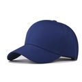 Classic navy blue 5-panel baseball cap with curved brim shown in a 45-degree angle view - Navy Blue
