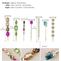 Set of 7 gold alloy hair pins with colorful rhinestones and pearls for women - Star Moon Pearl (HS-J6784)