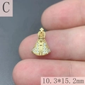Detailed view of micro-pave zircon Virgin Mary pendant measuring 10.3 by 15.2 mm - Style C