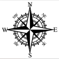 Vintage black metal nautical compass wall decor featuring classic hollowed design - 43cm / Nautical Compass