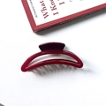 Minimalist deep red glossy resin shark hair claw clip in elegant crescent shape - 4# Crescent Style 11.5cm