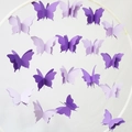 3D-Papier-Schmetterlingsgirlande in Violett für Partys und festliche Dekorationen - L Lila