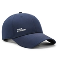 Navy blue quick-dry baseball cap with laser-cut breathability and white logo - Adjustable / Navy Blue