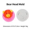 Dettaglio degli stampi in silicone a orsetto rosa e grigi, misura 6,5x6,5x1,8 cm - Testa di orso