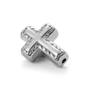 Silver stainless steel cross spacer bead for DIY jewelry making with textured edge finish - 2# Textured Cross / Steel
