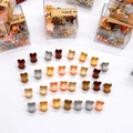 Mini rabbit ear matte plastic hair claws in various earthy tones for baby girls - 15# Brown Bunny Style (36Pcs Boxed)
