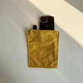 Portable yellow nylon organizer pouch with inner compartments for mobile phone and accessories - Mini Yellow